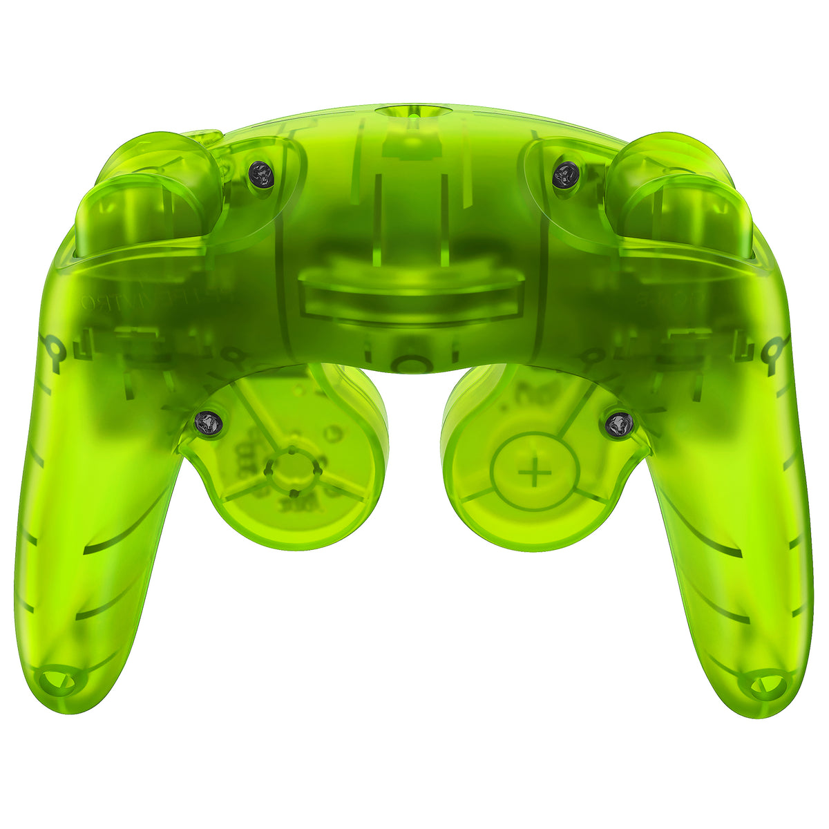 eXtremeRate Replacement Faceplate Backplate with Buttons for Nintendo GameCube Controller NGC - Clear Lime Green
