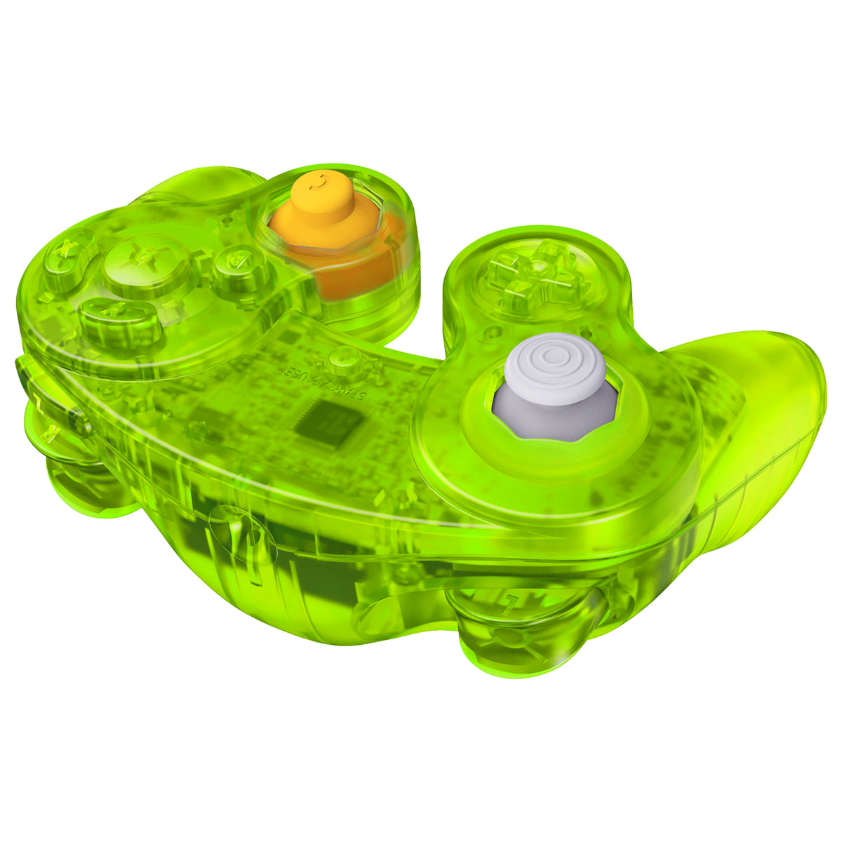 eXtremeRate Replacement Faceplate Backplate with Buttons for Nintendo GameCube Controller NGC - Clear Lime Green