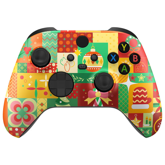eXtremeRate Replacement Faceplate Front Housing Shell for Xbox Series X & S Controller - Christmas Wrap