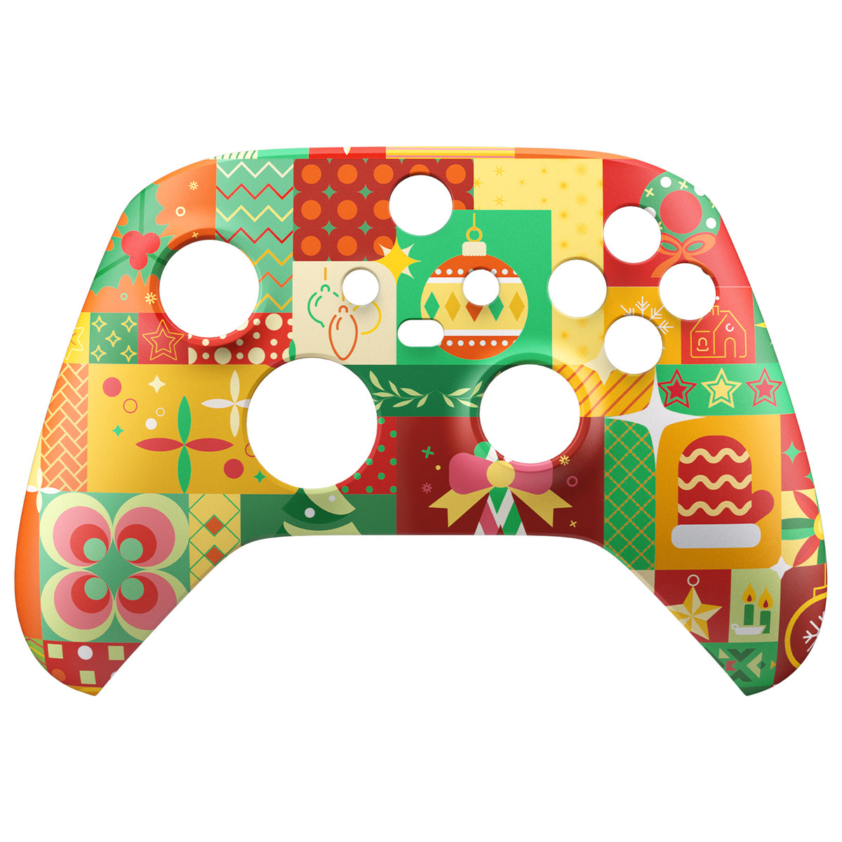 eXtremeRate Replacement Faceplate Front Housing Shell for Xbox Series X & S Controller - Christmas Wrap