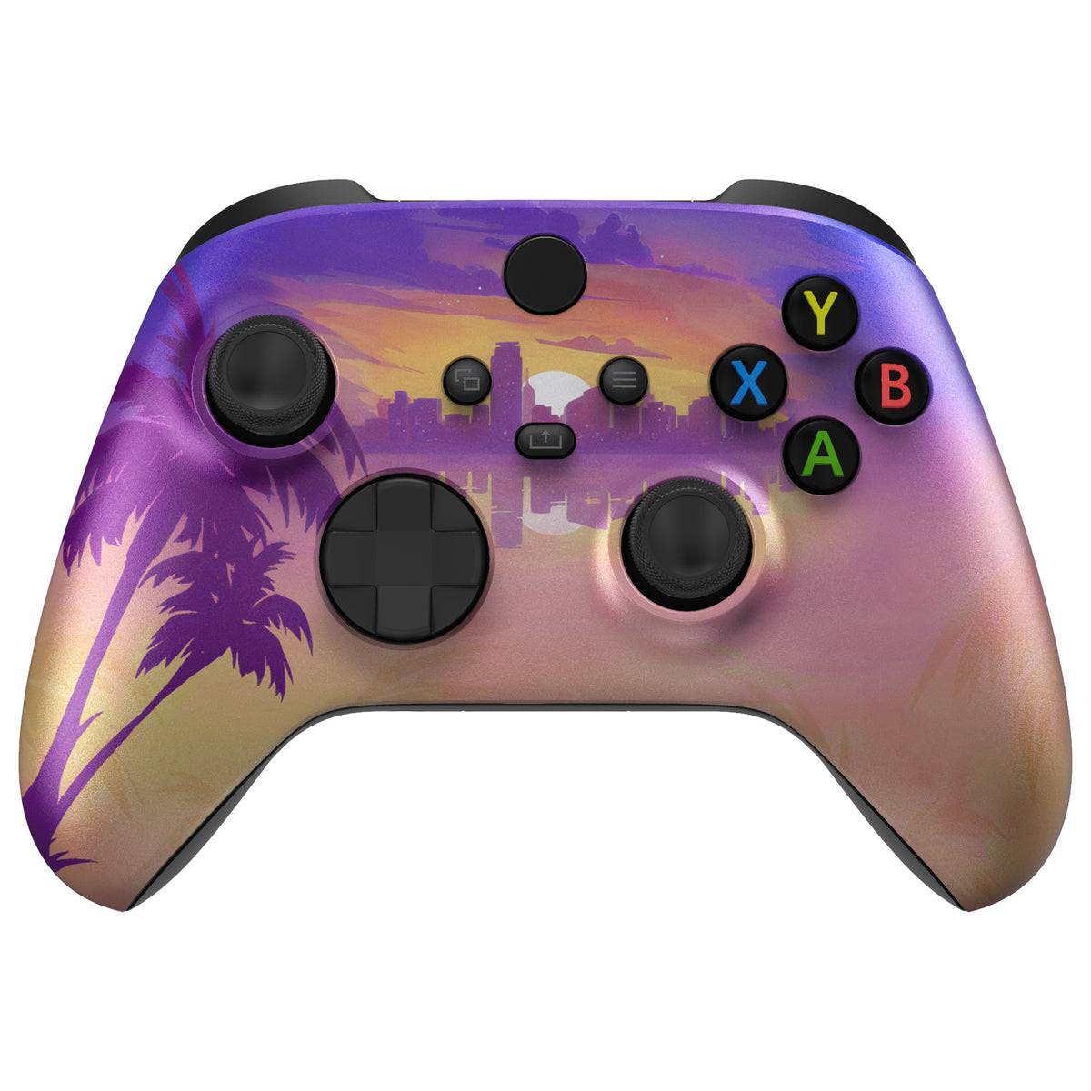 eXtremeRate Replacement Faceplate Front Housing Shell for Xbox Series X & S Controller - Neon Miami