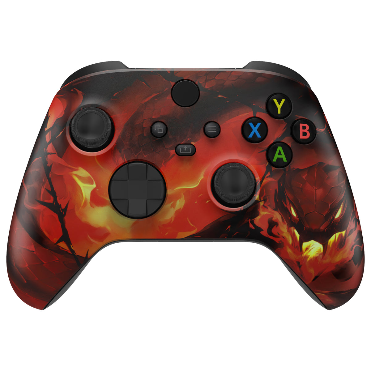 eXtremeRate Replacement Faceplate Front Housing Shell for Xbox Series X & S Controller - Purgatory Fire Serpent