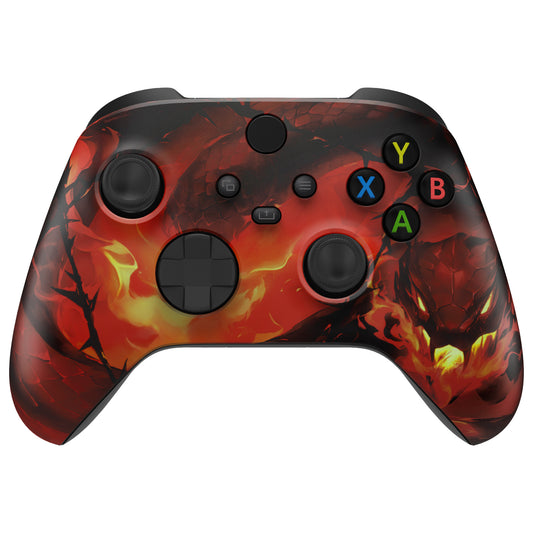 eXtremeRate Replacement Faceplate Front Housing Shell for Xbox Series X & S Controller - Purgatory Fire Serpent