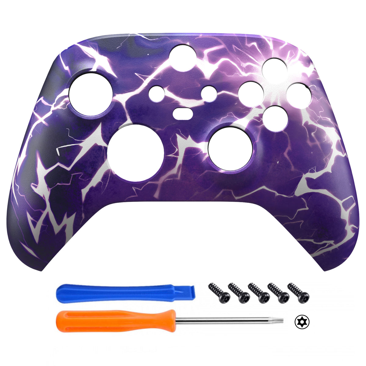 eXtremeRate Replacement Faceplate Front Housing Shell for Xbox Series X & S Controller - Thunder Magic