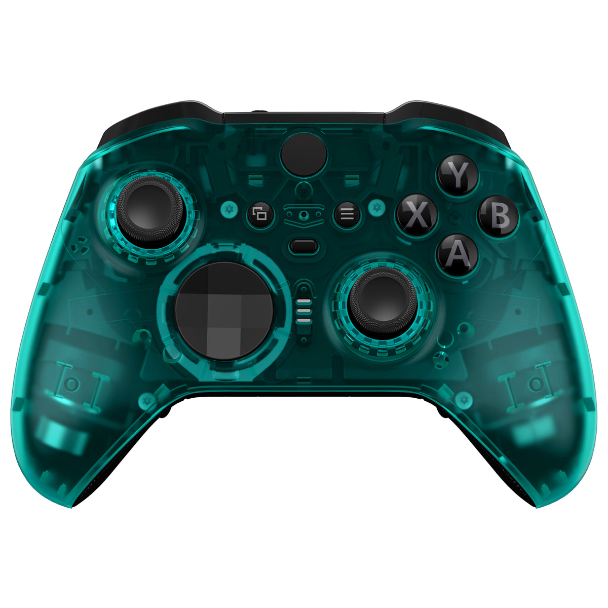 eXtremeRate Replacement Front Housing Shell Case with Accent Rings for Xbox One Elite Series 2 & Elite 2 Core Controller (Model 1797) - Emerald Green