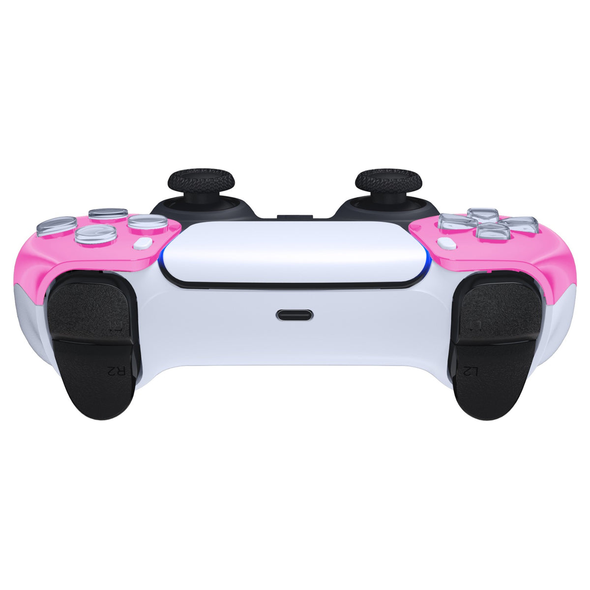 eXtremeRate Replacement Front Housing Shell Compatible with PS5 Controller BDM-010/020/030/040/050 - Chrome Pink Glossy