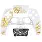eXtremeRate Replacement Front Housing Shell with Touchpad Compatible with PS5 Controller BDM-010/020/030/040/050/060 - The Great GOLDEN Wave Off Kanagawa - White