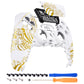 eXtremeRate Replacement Front Housing Shell with Touchpad Compatible with PS5 Controller BDM-010/020/030/040/050/060 - The Great GOLDEN Wave Off Kanagawa - White