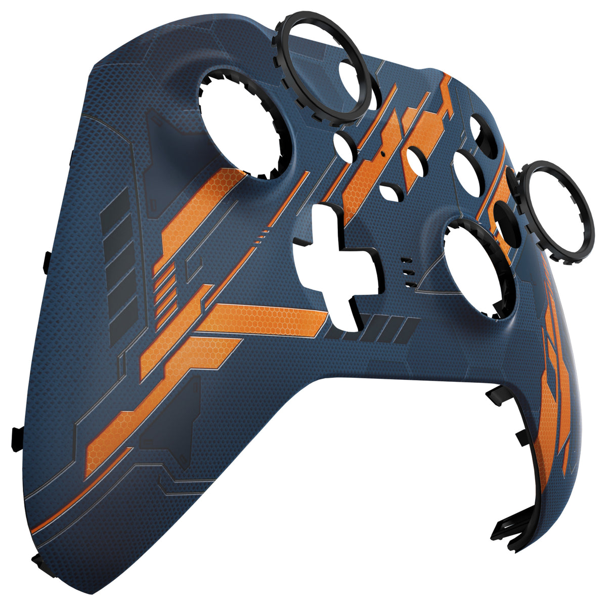 eXtremeRate Replacement Front Housing Shell Case with Accent Rings for Xbox One Elite Series 2 & Elite 2 Core Controller (Model 1797) - Glow in Dark Mecha - Yellow