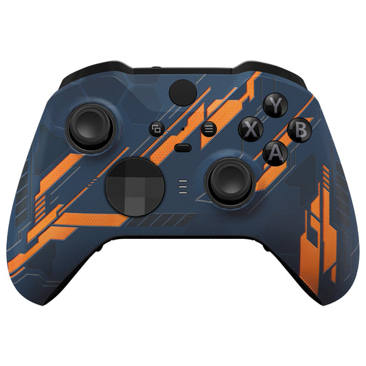 eXtremeRate Replacement Front Housing Shell Case with Accent Rings for Xbox One Elite Series 2 & Elite 2 Core Controller (Model 1797) - Glow in Dark Mecha - Yellow
