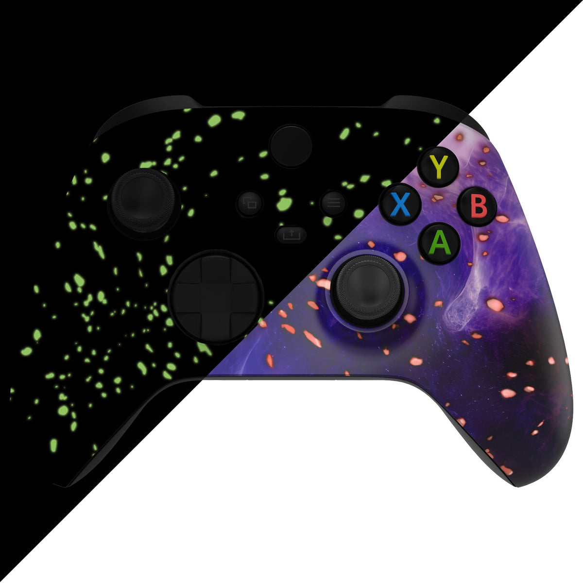 eXtremeRate Replacement Front Housing Shell for Xbox Series X & S Controller - Glow in Dark - Cosmic Camo eXtremeRate