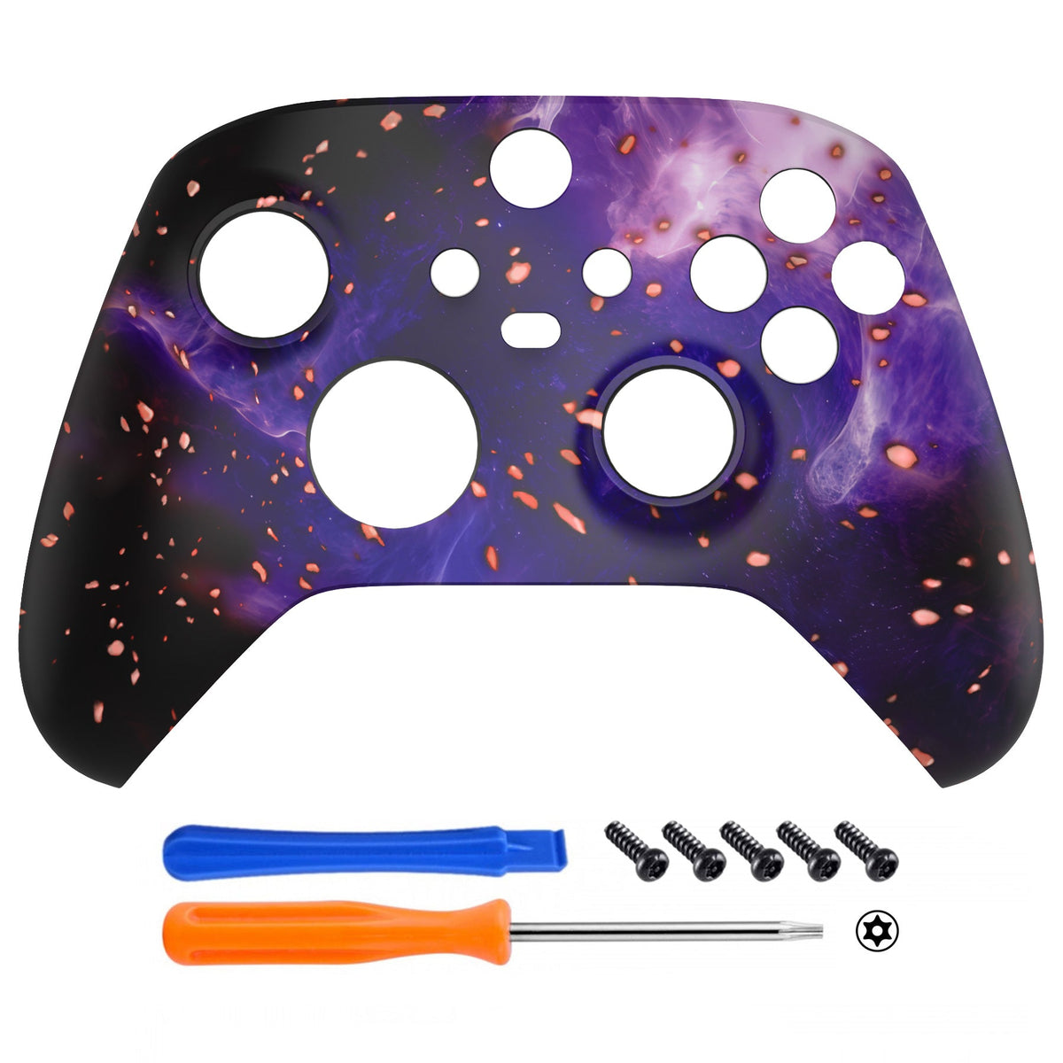 eXtremeRate Replacement Front Housing Shell for Xbox Series X & S Controller - Glow in Dark - Cosmic Camo eXtremeRate