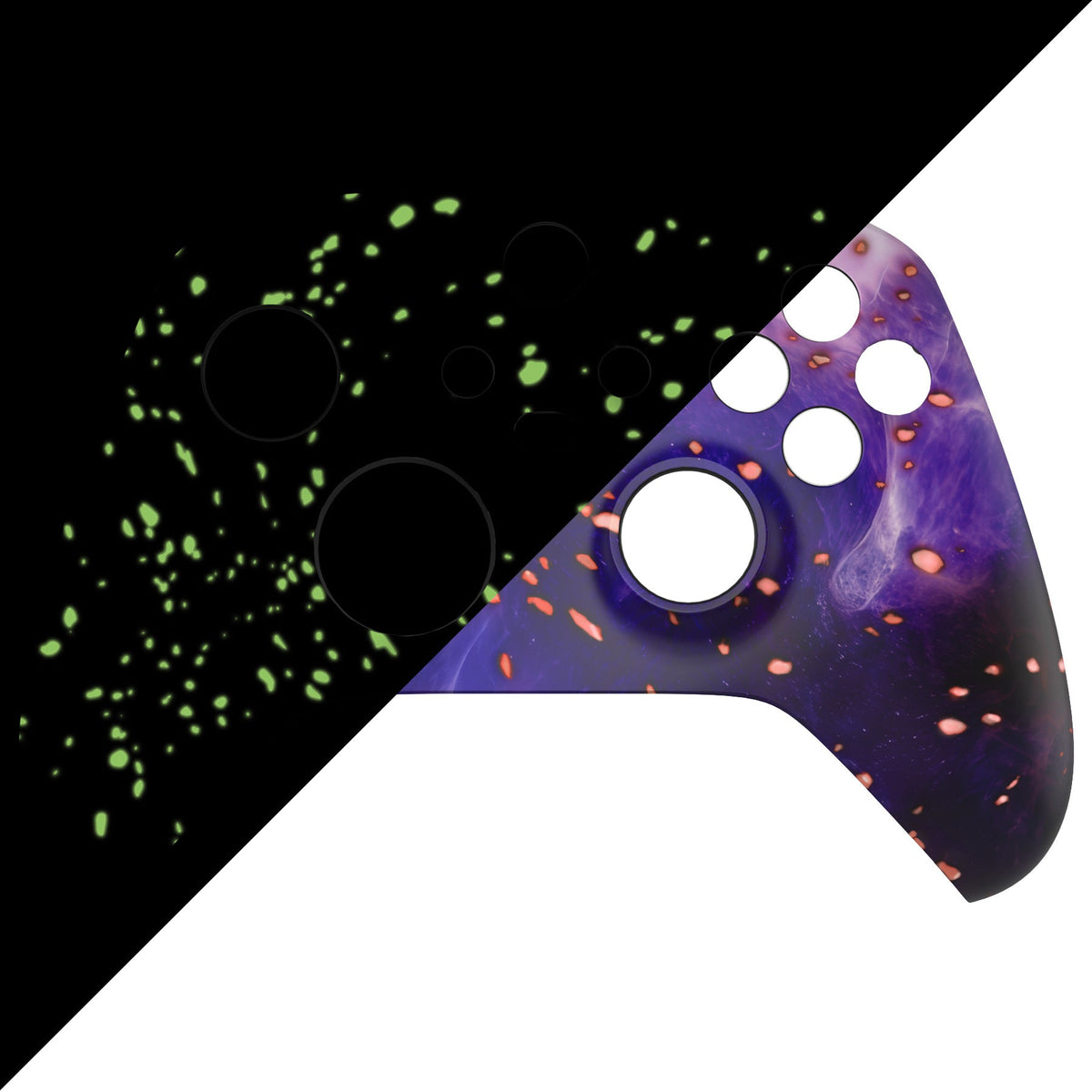 eXtremeRate Replacement Front Housing Shell for Xbox Series X & S Controller - Glow in Dark - Cosmic Camo eXtremeRate
