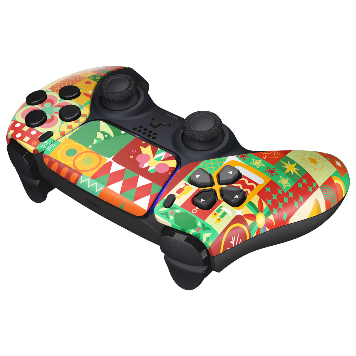 eXtremeRate Replacement Front Housing Shell with Touchpad Compatible with PS5 Controller BDM-010/020/030/040/050 - Christmas Wrap