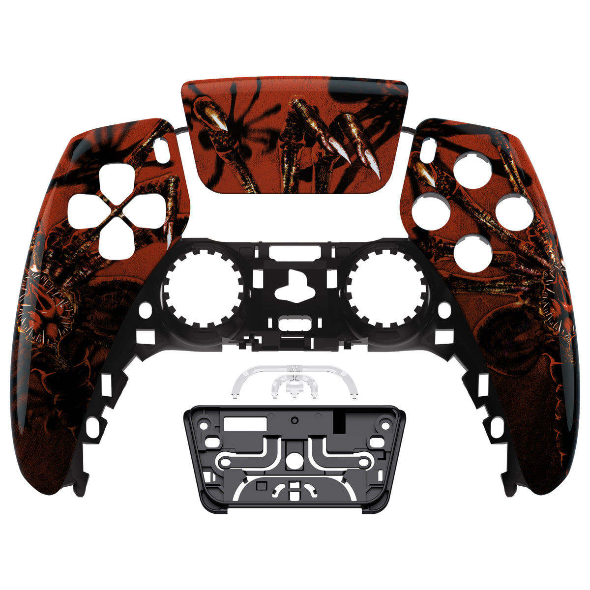eXtremeRate Replacement Front Housing Shell with Touchpad Compatible with PS5 Controller BDM-010/020/030/040/050 - Alien Fear