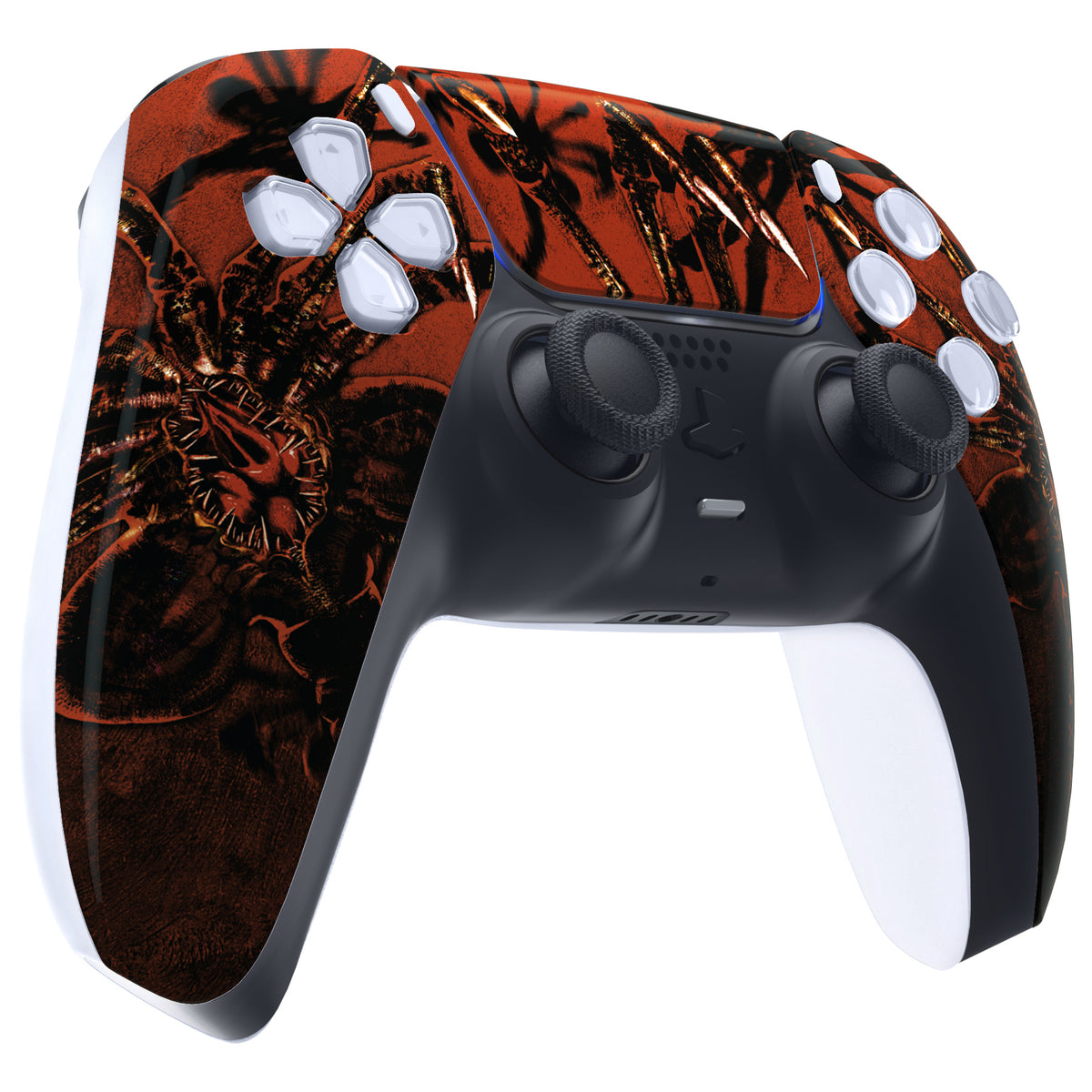 eXtremeRate Replacement Front Housing Shell with Touchpad Compatible with PS5 Controller BDM-010/020/030/040/050 - Alien Fear