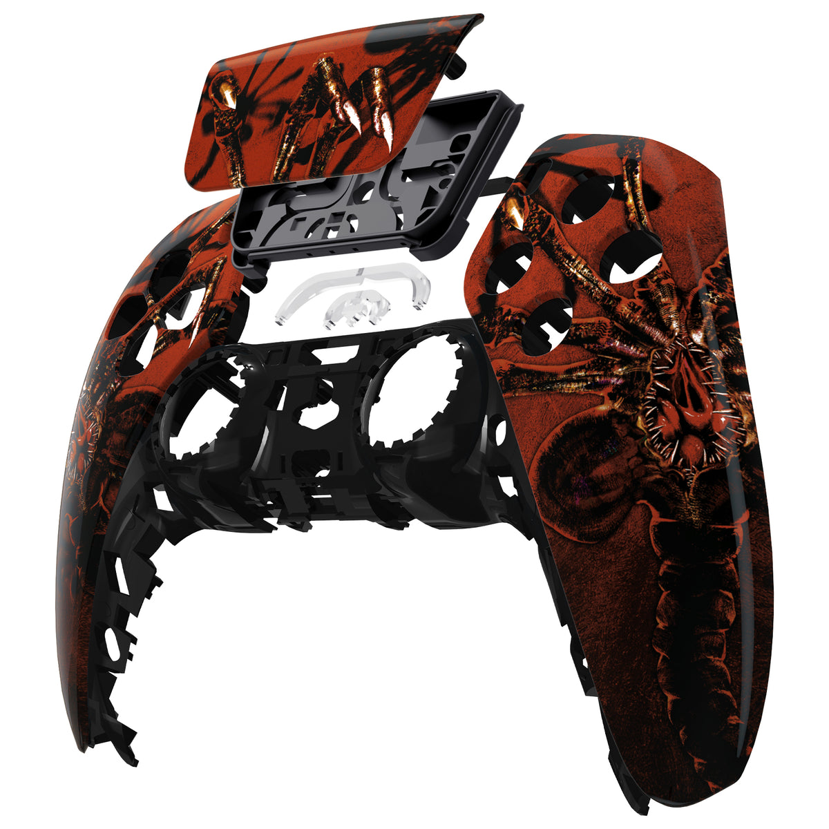 eXtremeRate Replacement Front Housing Shell with Touchpad Compatible with PS5 Controller BDM-010/020/030/040/050 - Alien Fear