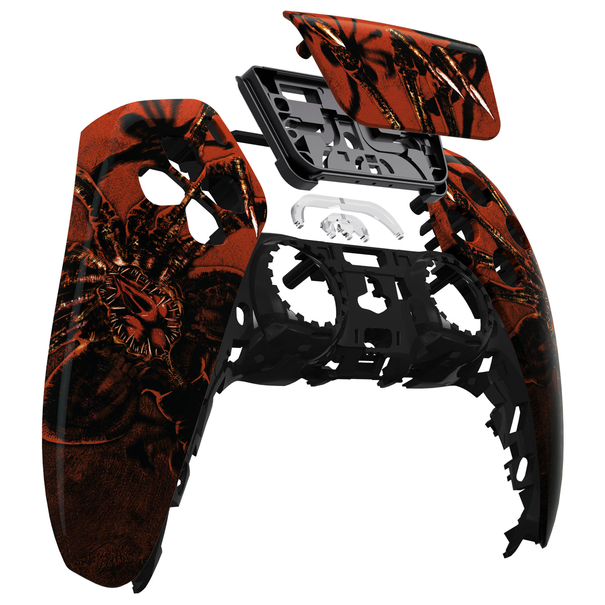 eXtremeRate Replacement Front Housing Shell with Touchpad Compatible with PS5 Controller BDM-010/020/030/040/050 - Alien Fear