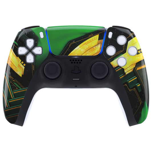 eXtremeRate Replacement Front Housing Shell with Touchpad Compatible with PS5 Controller BDM-010/020/030/040/050 - Armor of Ragnarok