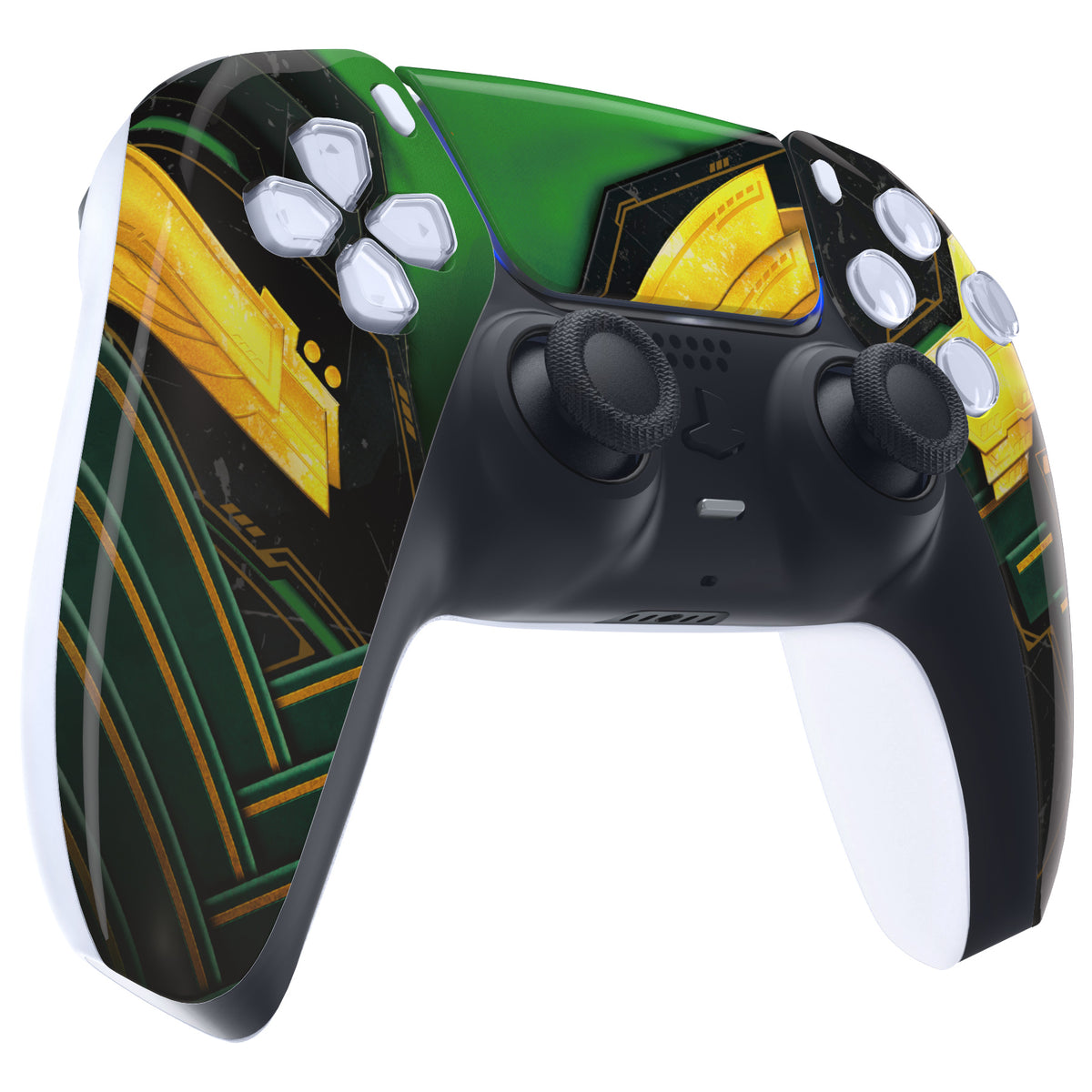 eXtremeRate Replacement Front Housing Shell with Touchpad Compatible with PS5 Controller BDM-010/020/030/040/050 - Armor of Ragnarok