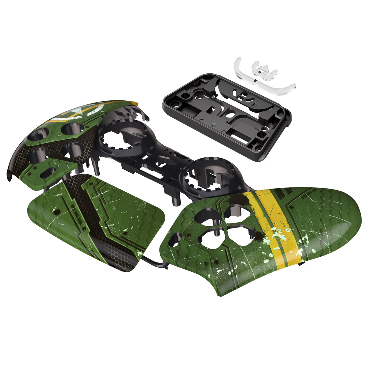 eXtremeRate Replacement Front Housing Shell with Touchpad Compatible with PS5 Controller BDM-010/020/030/040/050 - Army Mecha