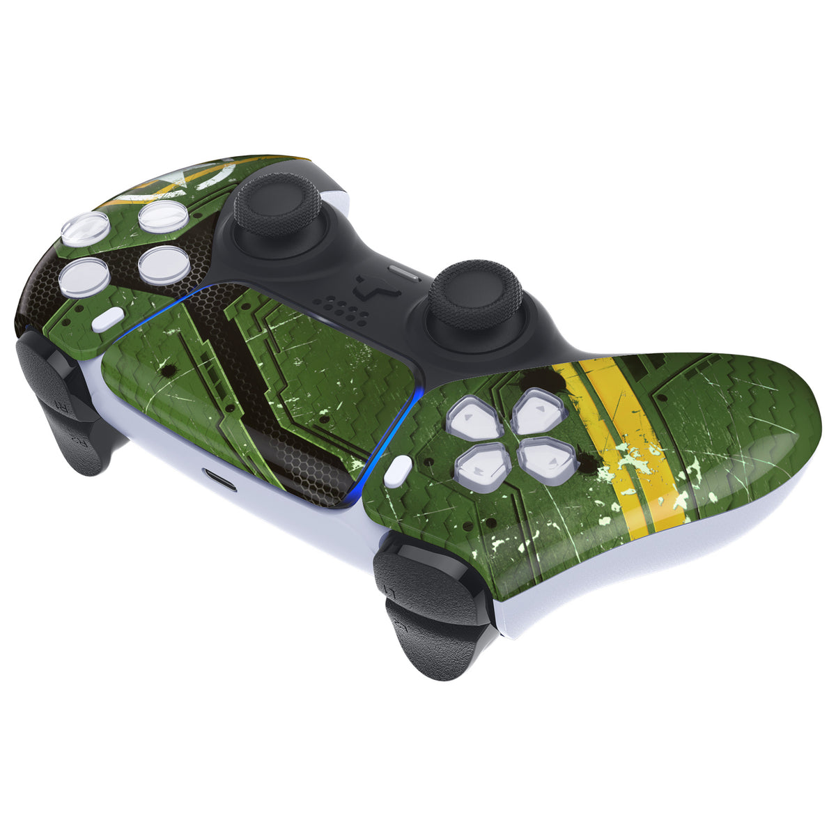 eXtremeRate Replacement Front Housing Shell with Touchpad Compatible with PS5 Controller BDM-010/020/030/040/050 - Army Mecha