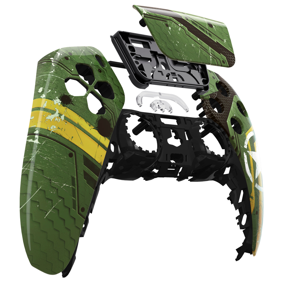 eXtremeRate Replacement Front Housing Shell with Touchpad Compatible with PS5 Controller BDM-010/020/030/040/050 - Army Mecha