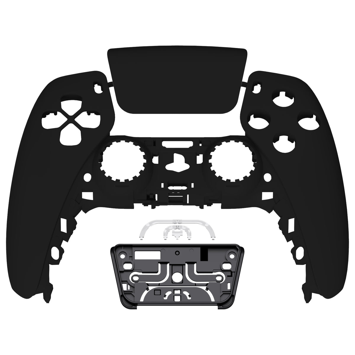 eXtremeRate Replacement Front Housing Shell with Touchpad Compatible with PS5 Controller BDM-010/020/030/040/050/060 - Black
