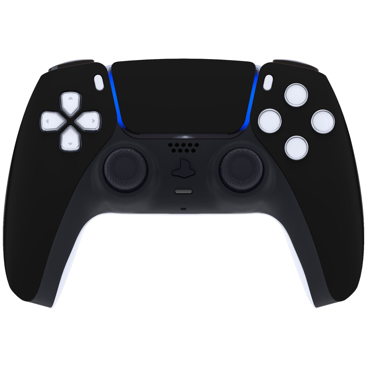 eXtremeRate Replacement Front Housing Shell with Touchpad Compatible with PS5 Controller BDM-010/020/030/040/050/060 - Black