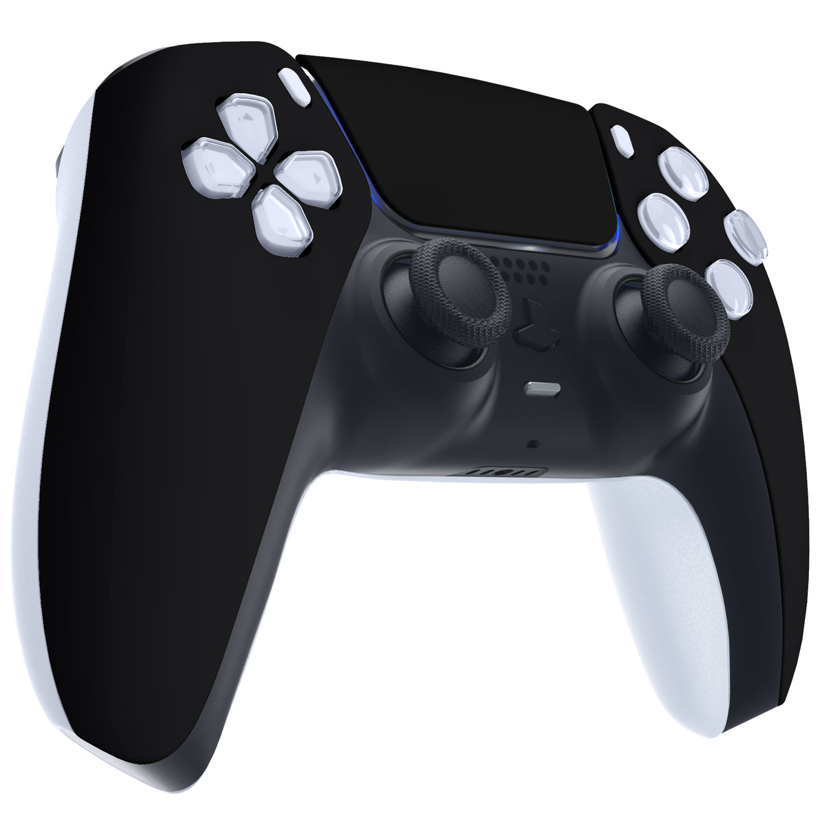 eXtremeRate Replacement Front Housing Shell with Touchpad Compatible with PS5 Controller BDM-010/020/030/040/050/060 - Black