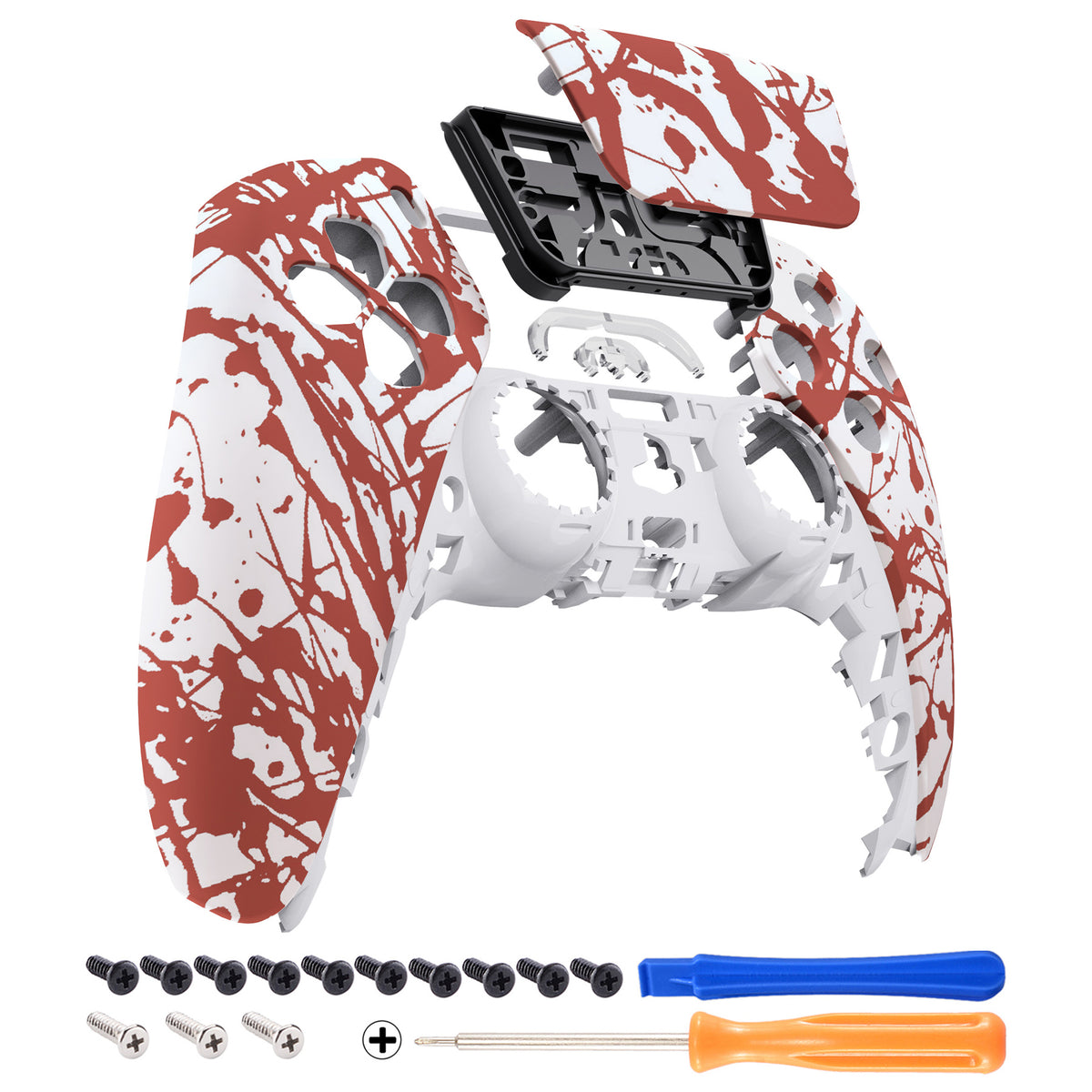 eXtremeRate Replacement Front Housing Shell with Touchpad Compatible with PS5 Controller BDM-010/020/030/040/050 - Blood