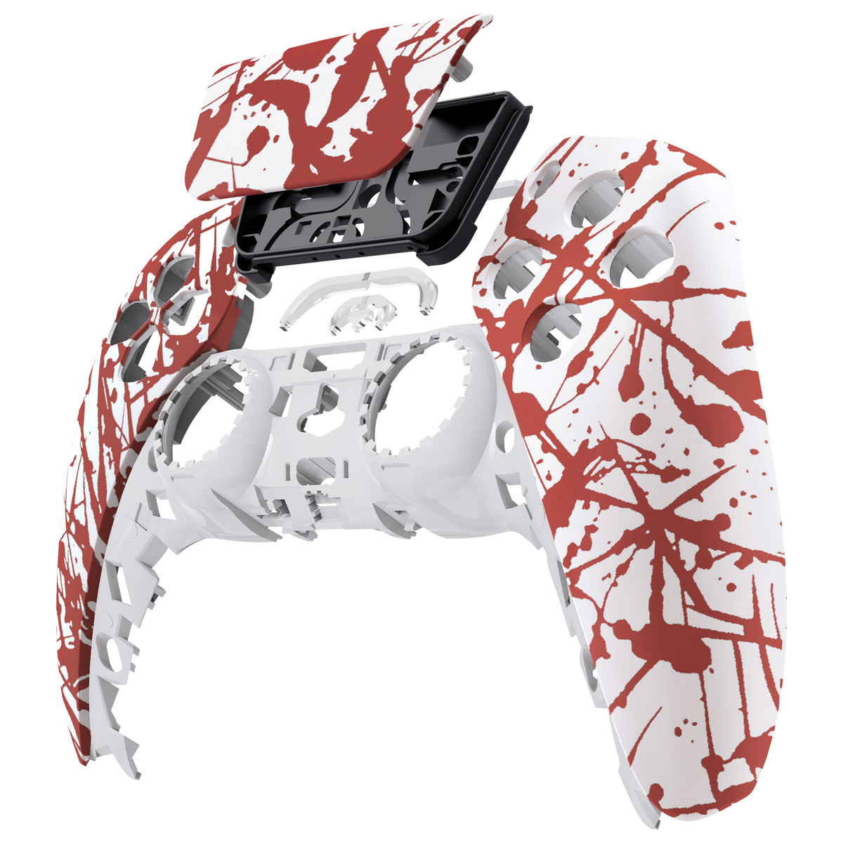 eXtremeRate Replacement Front Housing Shell with Touchpad Compatible with PS5 Controller BDM-010/020/030/040/050 - Blood