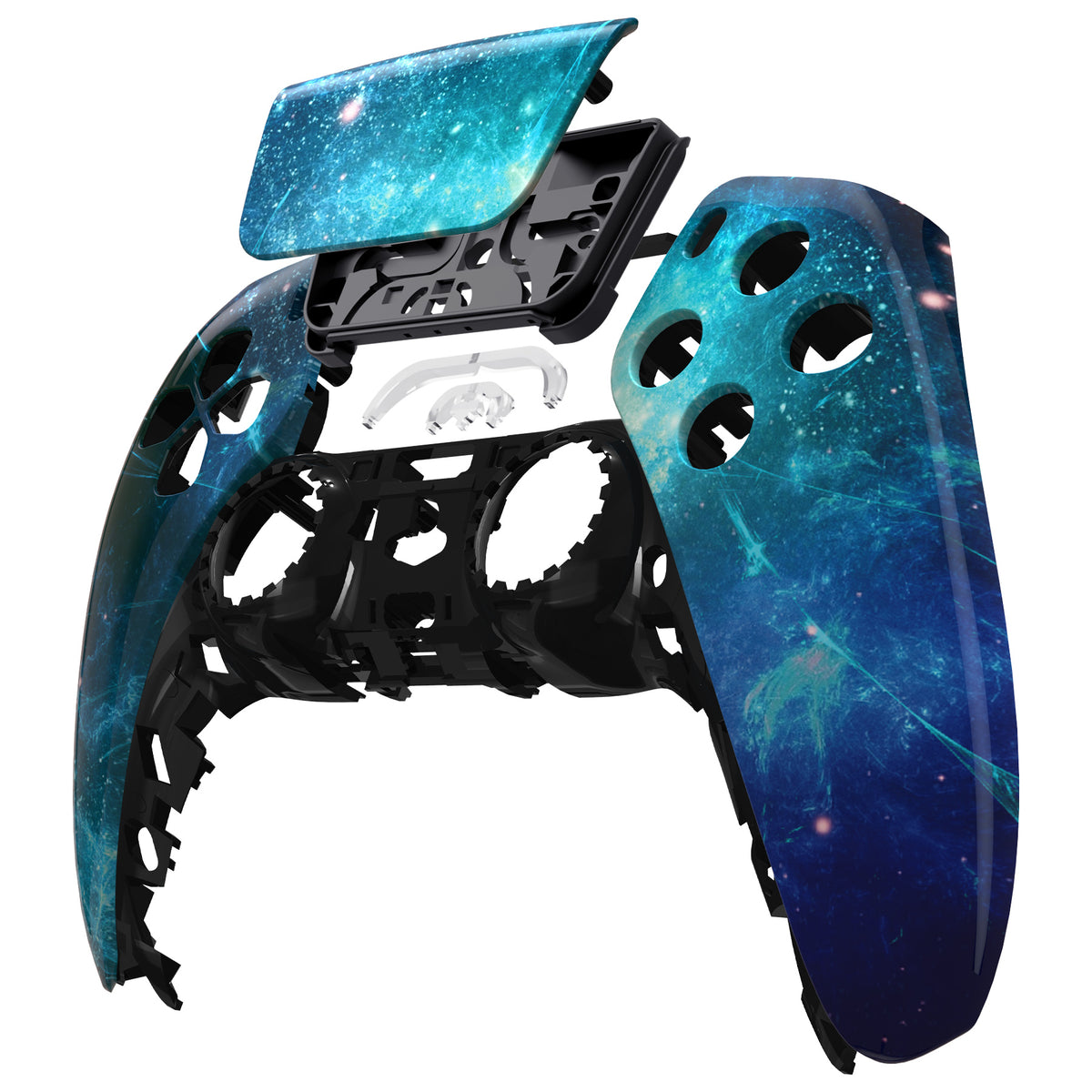 eXtremeRate Replacement Front Housing Shell with Touchpad Compatible with PS5 Controller BDM-010/020/030/040/050 - Blue Nebula