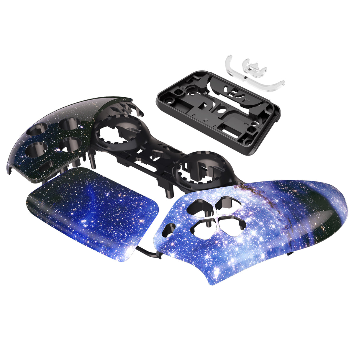 eXtremeRate Replacement Front Housing Shell with Touchpad Compatible with PS5 Controller BDM-010/020/030/040/050 - Blue Universe