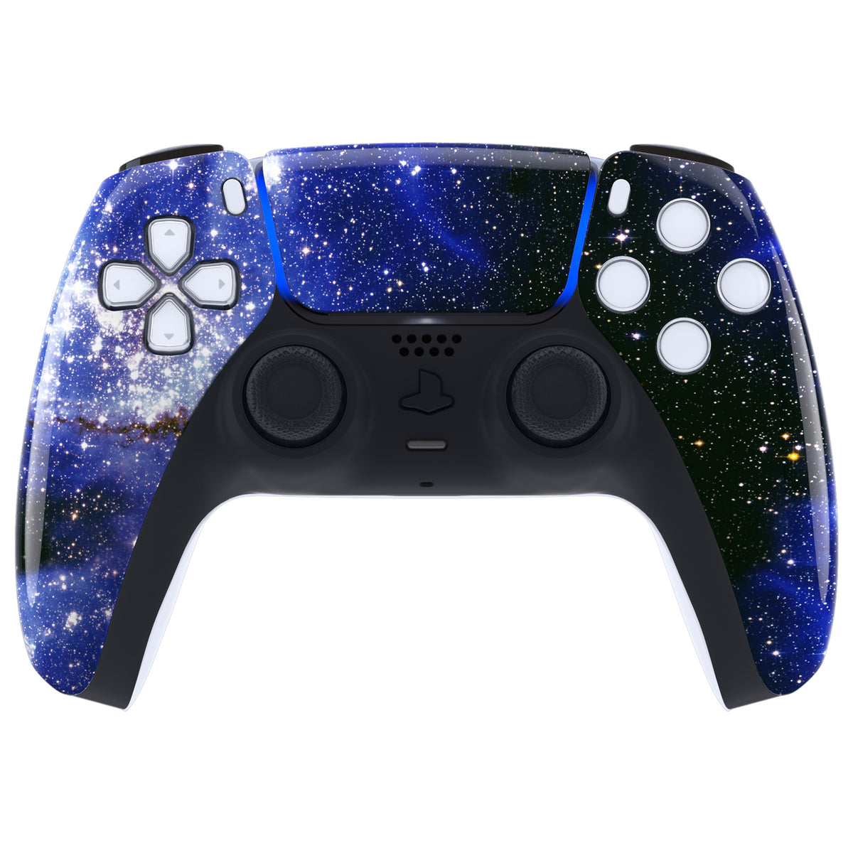 eXtremeRate Replacement Front Housing Shell with Touchpad Compatible with PS5 Controller BDM-010/020/030/040/050 - Blue Universe