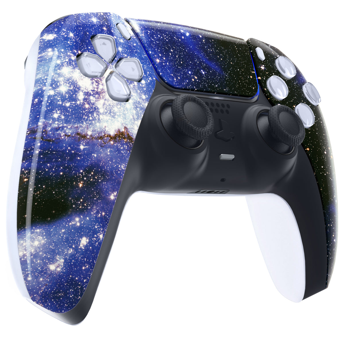 eXtremeRate Replacement Front Housing Shell with Touchpad Compatible with PS5 Controller BDM-010/020/030/040/050 - Blue Universe