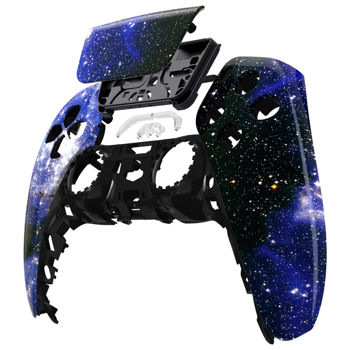 eXtremeRate Replacement Front Housing Shell with Touchpad Compatible with PS5 Controller BDM-010/020/030/040/050 - Blue Universe