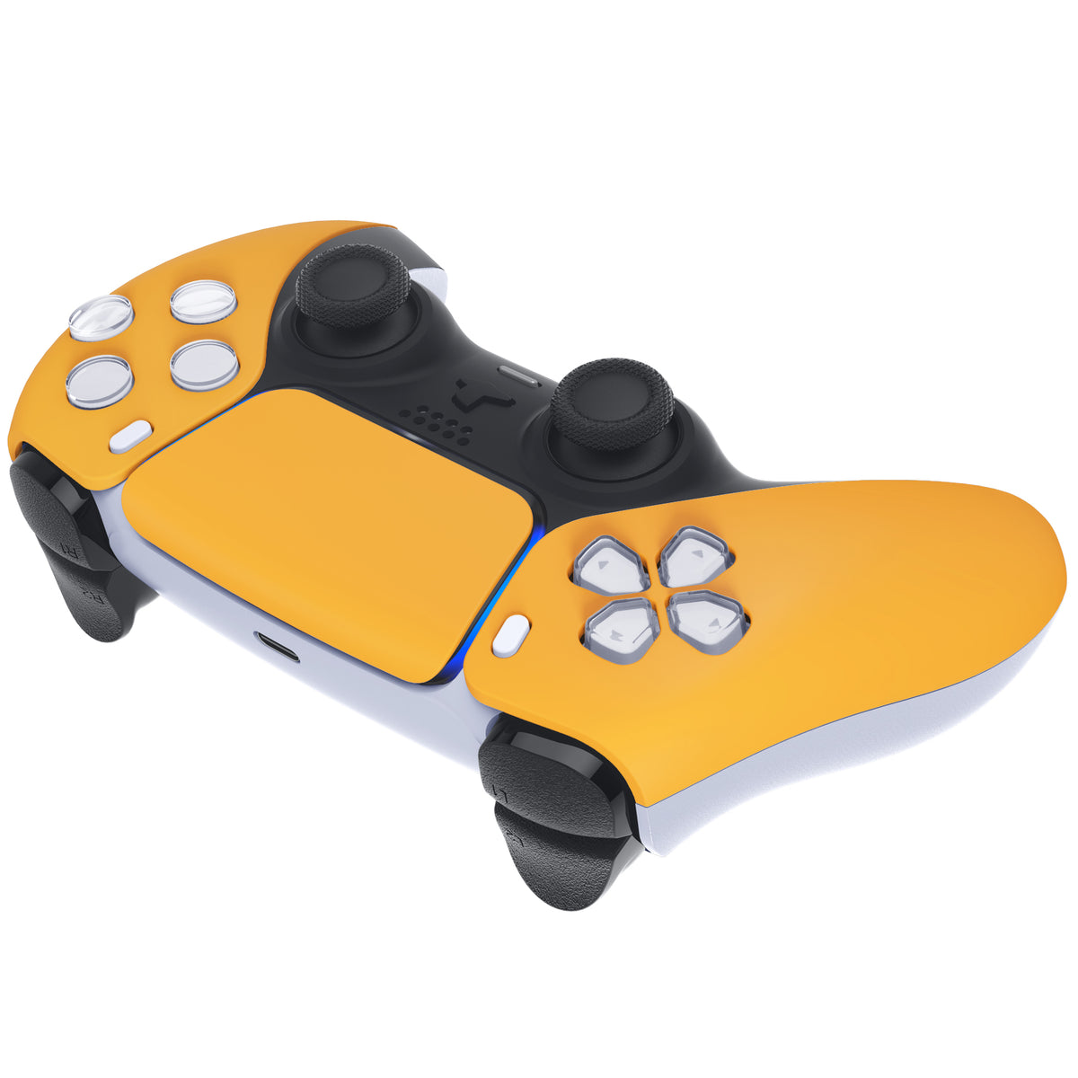eXtremeRate Replacement Front Housing Shell with Touchpad Compatible with PS5 Controller BDM-010/020/030/040/050 - Caution Yellow