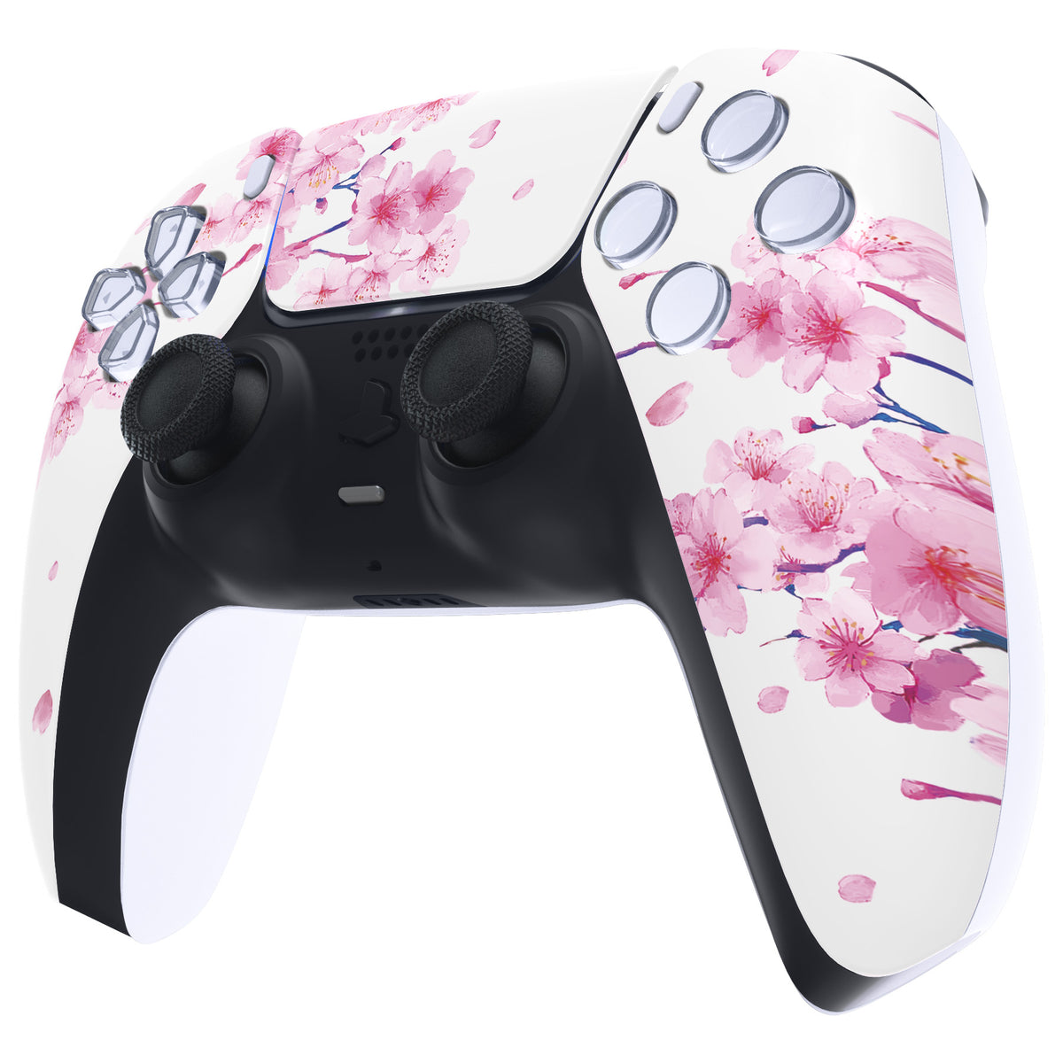 eXtremeRate Replacement Front Housing Shell with Touchpad Compatible with PS5 Controller BDM-010/020/030/040/050/060 - Cherry Blossom Whisper