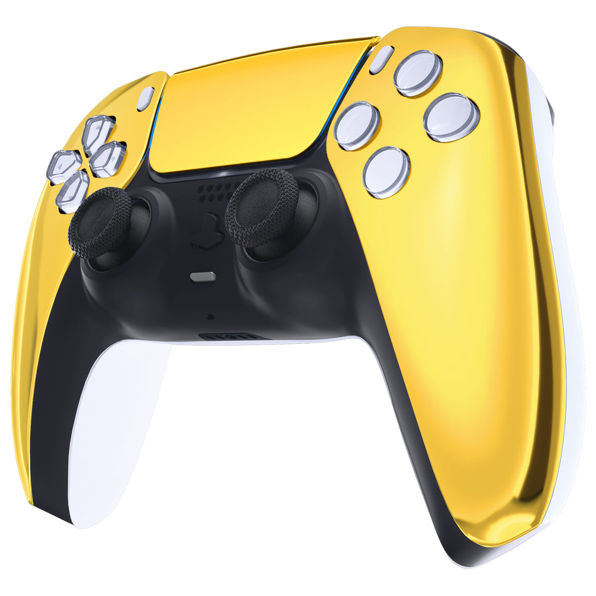 eXtremeRate Replacement Front Housing Shell with Touchpad Compatible with PS5 Controller BDM-010/020/030/040/050/060 - Chrome Gold