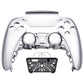 eXtremeRate Replacement Front Housing Shell with Touchpad Compatible with PS5 Controller BDM-010/020/030/040/050 - Chrome Silver