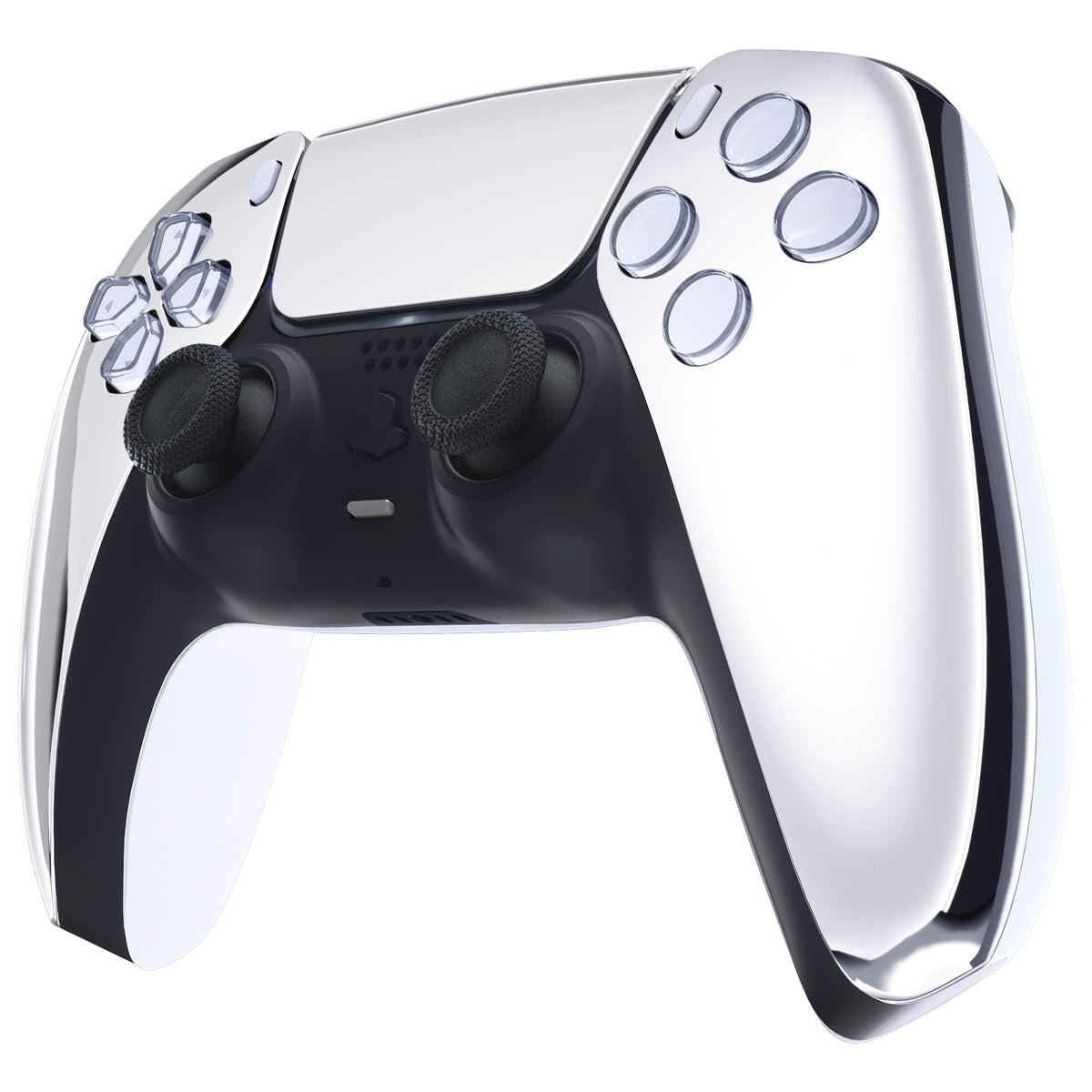 eXtremeRate Replacement Front Housing Shell with Touchpad Compatible with PS5 Controller BDM-010/020/030/040/050 - Chrome Silver