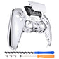 eXtremeRate Replacement Front Housing Shell with Touchpad Compatible with PS5 Controller BDM-010/020/030/040/050 - Chrome Silver