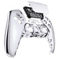 eXtremeRate Replacement Front Housing Shell with Touchpad Compatible with PS5 Controller BDM-010/020/030/040/050 - Chrome Silver