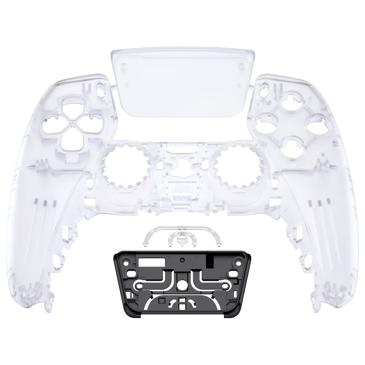 eXtremeRate Replacement Front Housing Shell with Touchpad Compatible with PS5 Controller BDM-010/020/030/040/050 - Clear
