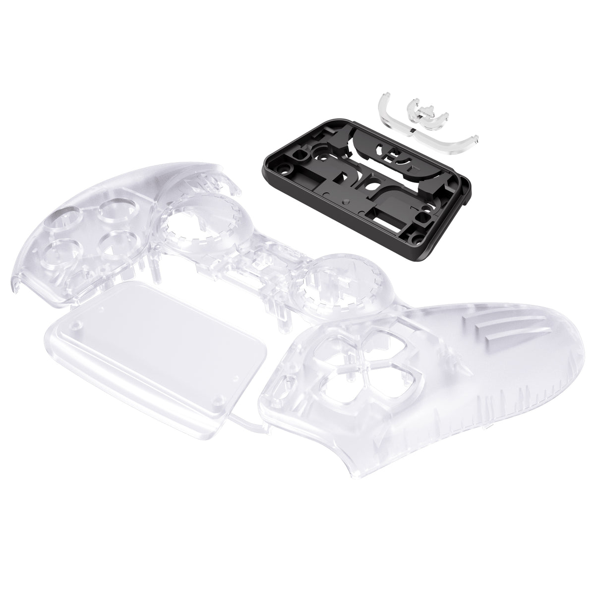 eXtremeRate Replacement Front Housing Shell with Touchpad Compatible with PS5 Controller BDM-010/020/030/040/050 - Clear