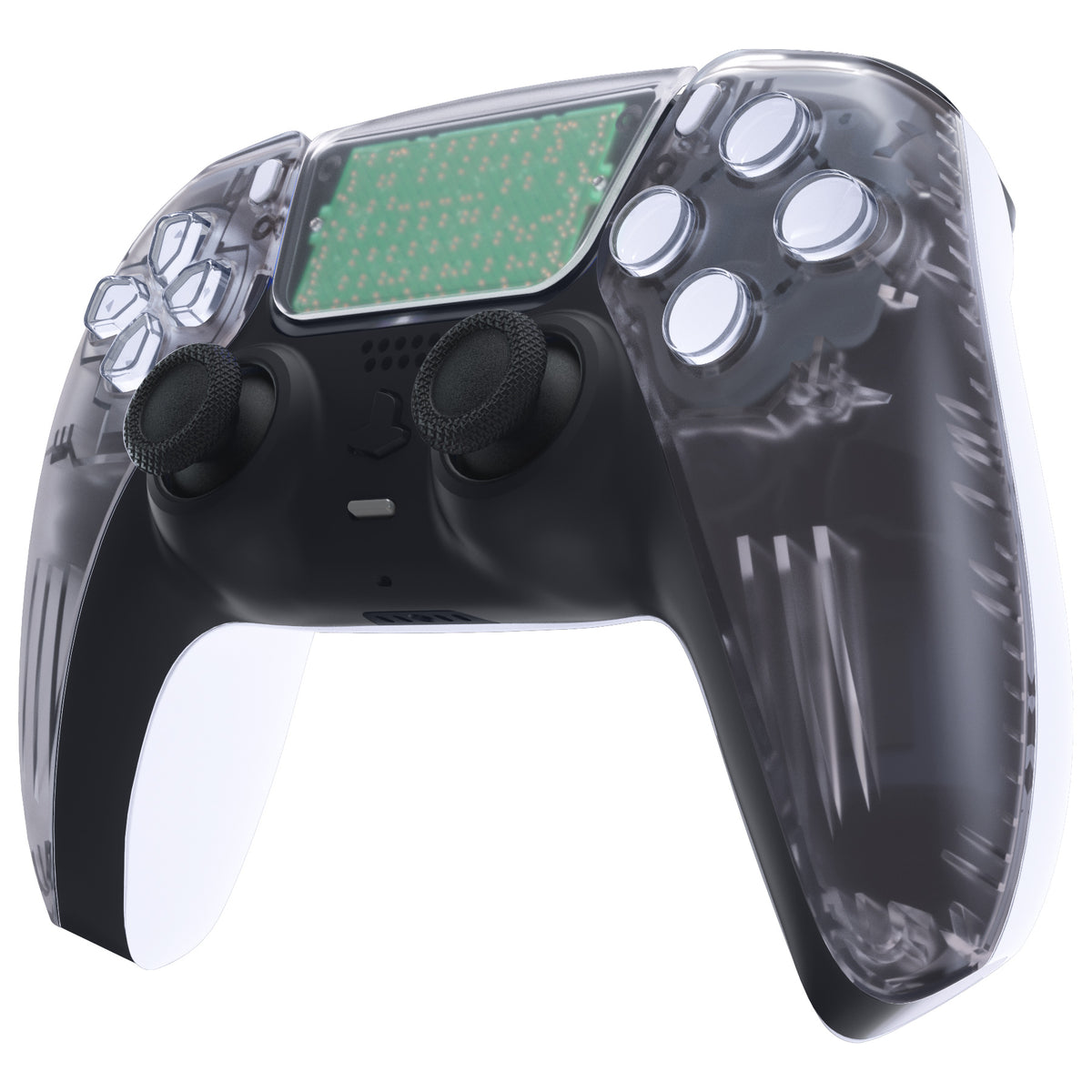 eXtremeRate Replacement Front Housing Shell with Touchpad Compatible with PS5 Controller BDM-010/020/030/040/050 - Clear