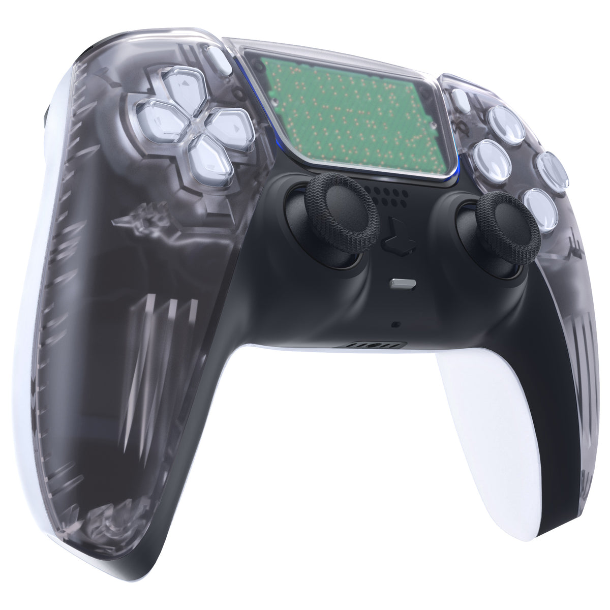 eXtremeRate Replacement Front Housing Shell with Touchpad Compatible with PS5 Controller BDM-010/020/030/040/050 - Clear