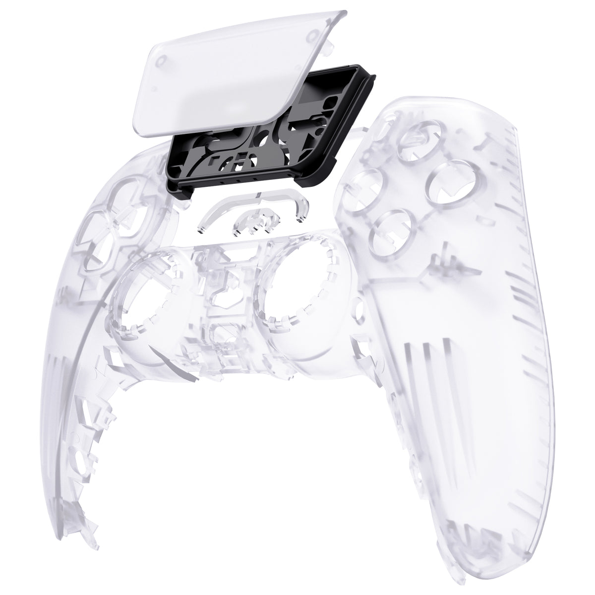 eXtremeRate Replacement Front Housing Shell with Touchpad Compatible with PS5 Controller BDM-010/020/030/040/050 - Clear