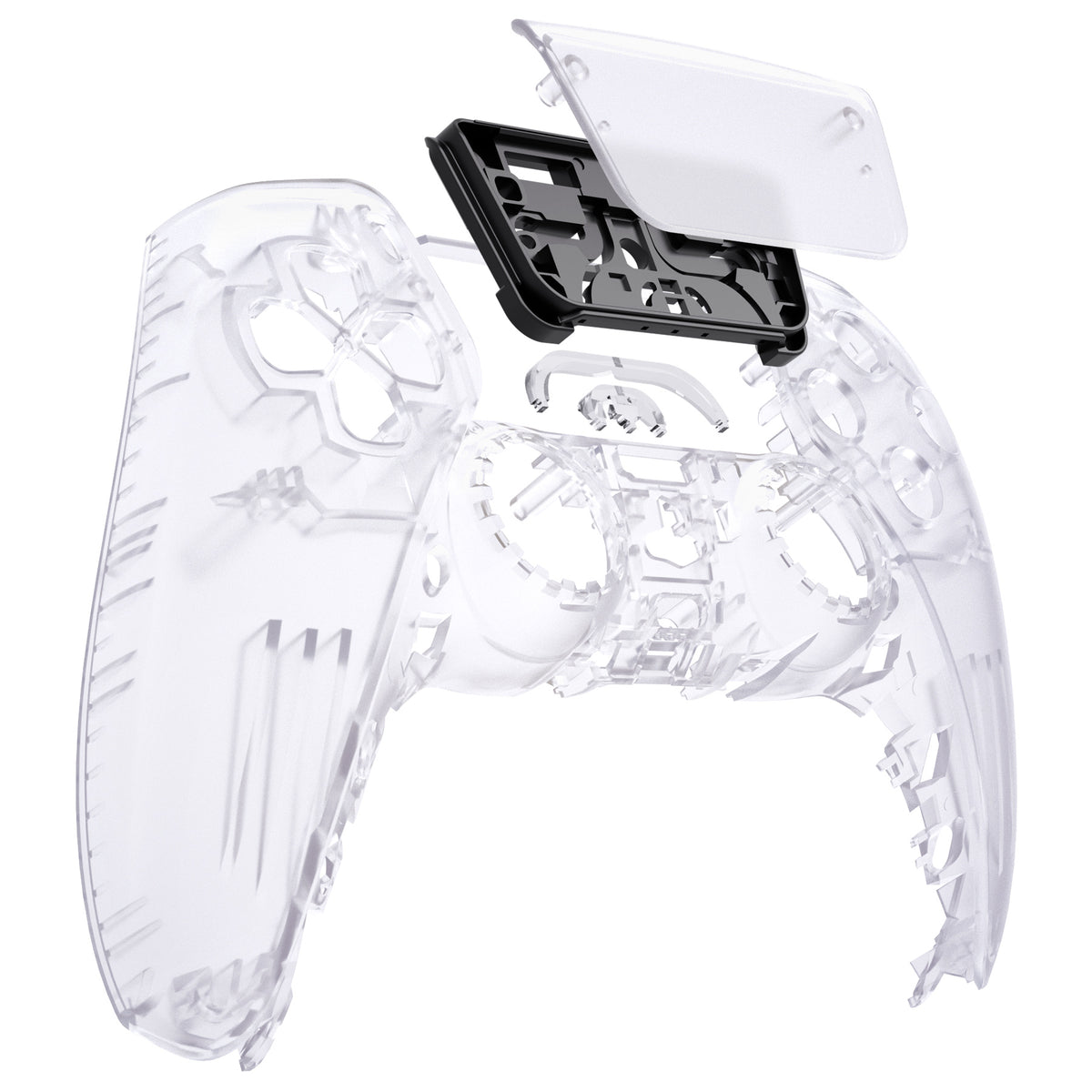 eXtremeRate Replacement Front Housing Shell with Touchpad Compatible with PS5 Controller BDM-010/020/030/040/050 - Clear